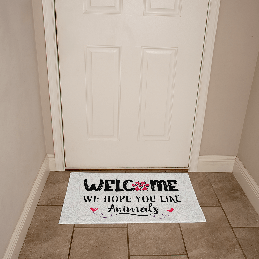 Funny Rug for Dog & Cat Owners – “We Hope You Like Animals” Doormat