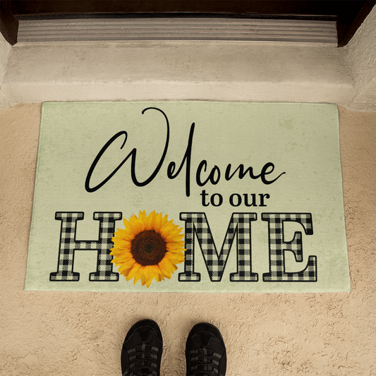 welcome to our home rug
