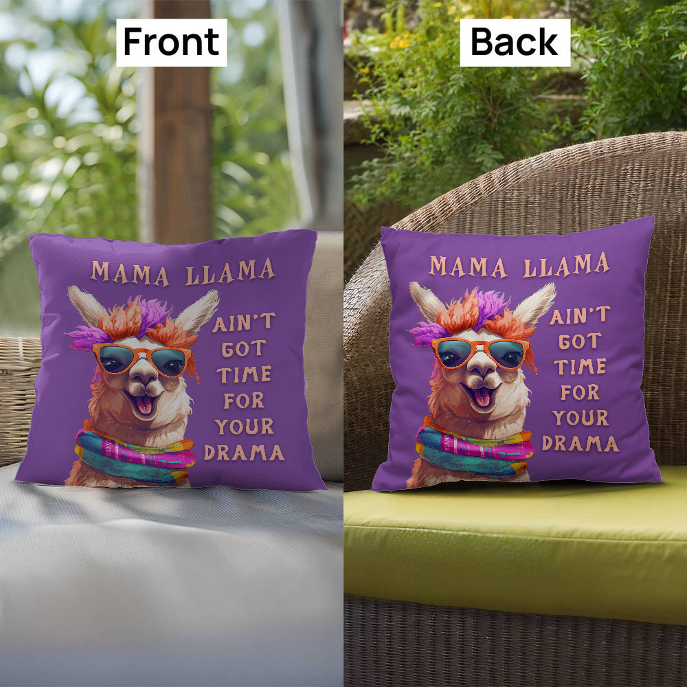 Mama Llama Ain’t Got Time for Your Drama Pillow – Funny Gift for Moms