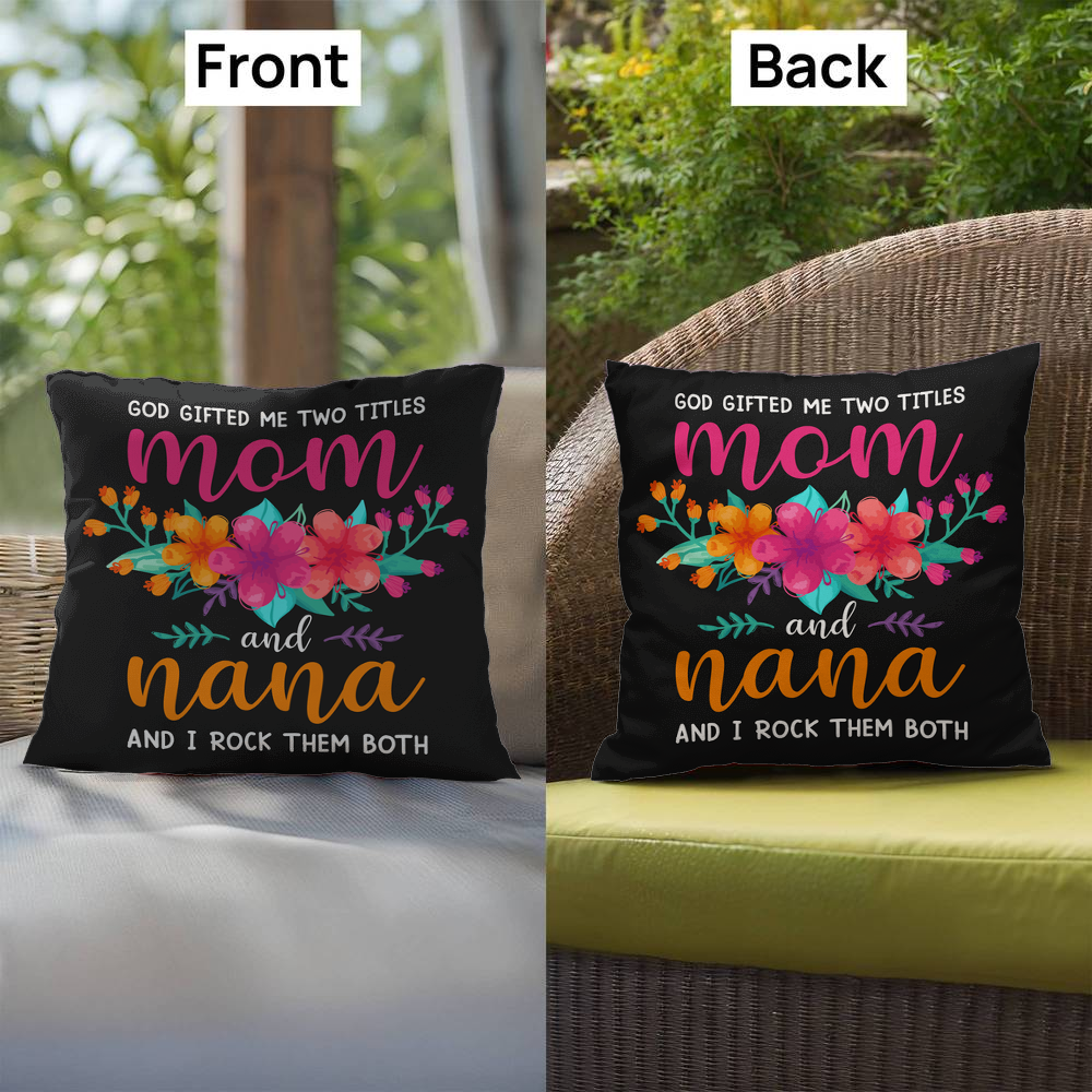 Floral Throw Pillow for Mom, Nana, or Grandma