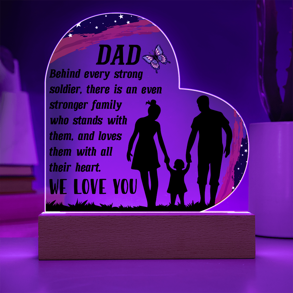For Our Hero Dad: The Light of Our Family Military Plaque