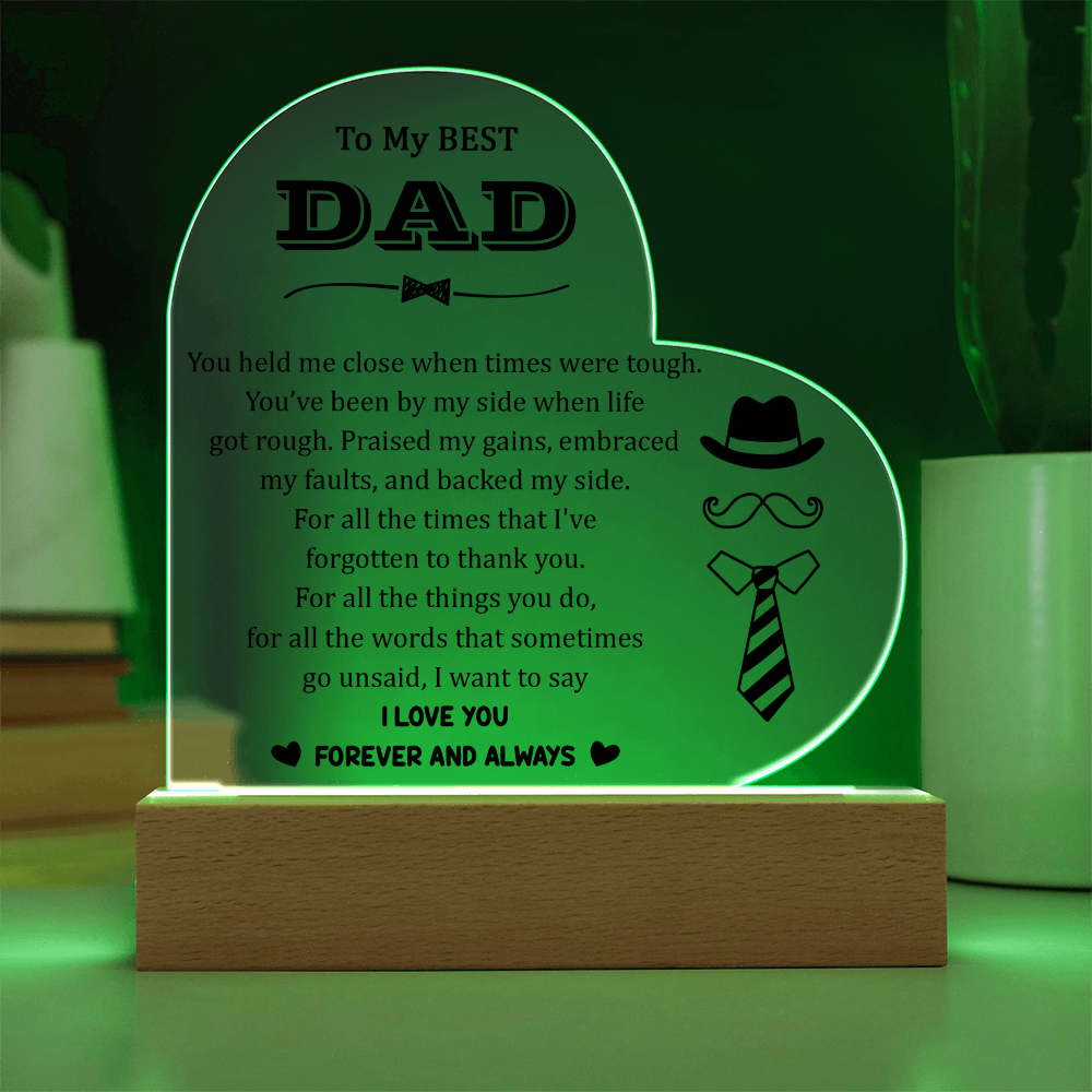 "To My Best Dad" - Sentimental LED Keepsake with a Loving Message
