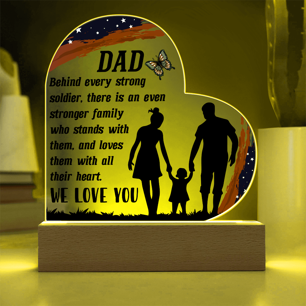 For Our Hero Dad: The Light of Our Family Military Plaque