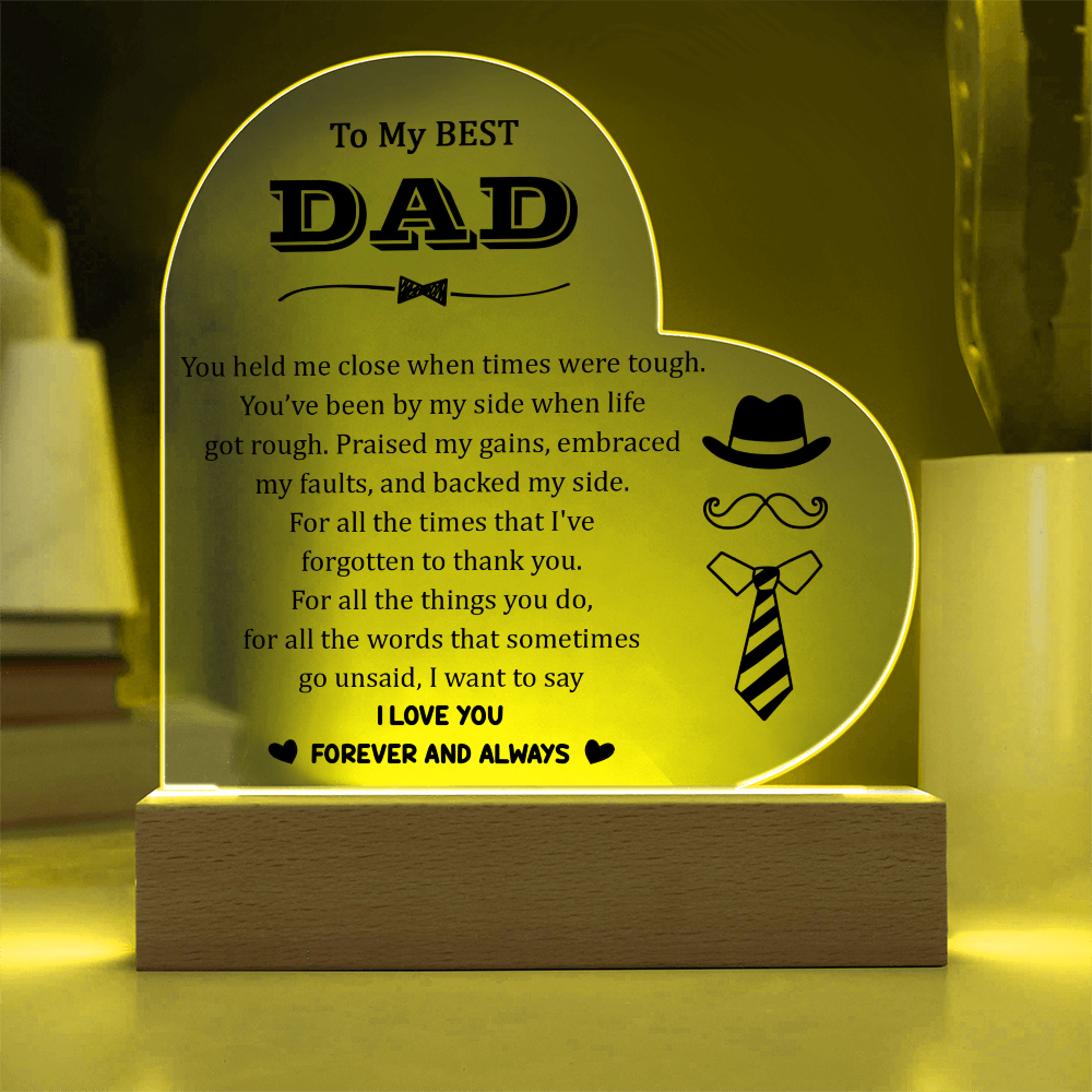 "To My Best Dad" - Sentimental LED Keepsake with a Loving Message