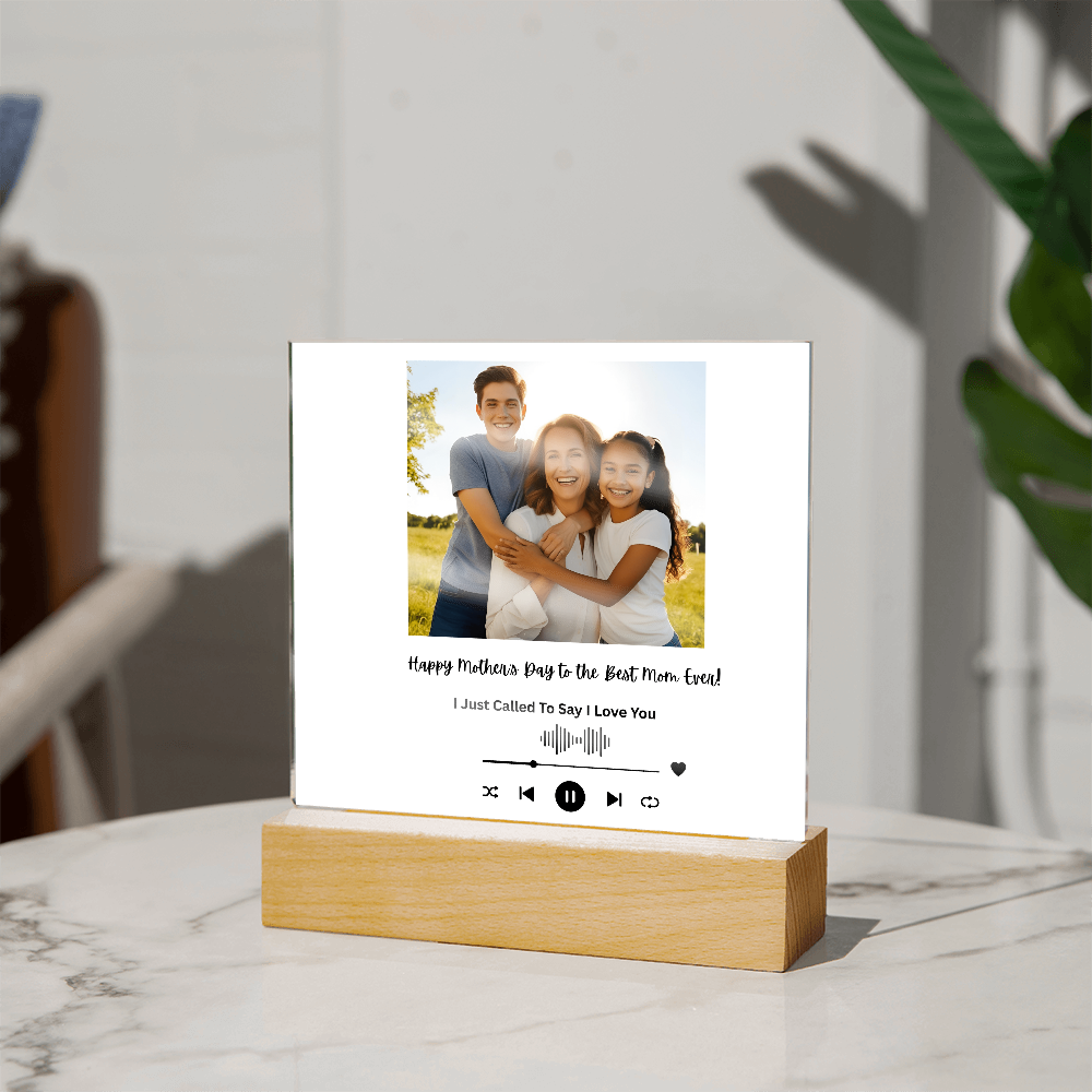 Personalized Mother's Day Acrylic Song Plaque with Photo & Custom Message, Gift for Mom, Gift for Her, Mother's Dy Gift