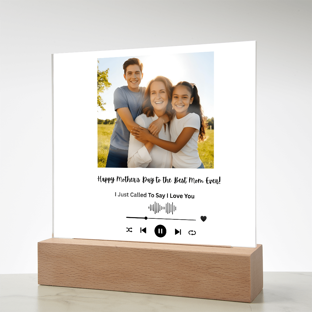 Personalized Mother's Day Acrylic Song Plaque with Photo & Custom Message, Gift for Mom, Gift for Her, Mother's Dy Gift
