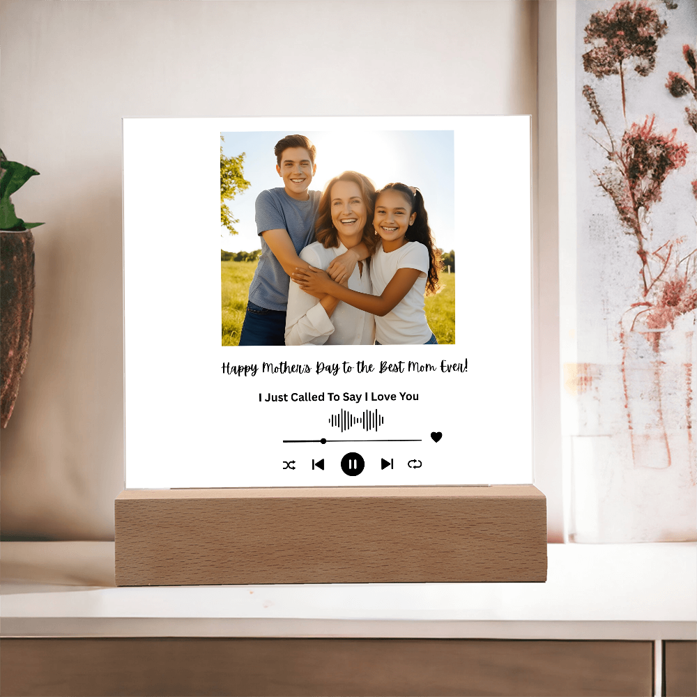 Personalized Mother's Day Acrylic Song Plaque with Photo & Custom Message, Gift for Mom, Gift for Her, Mother's Dy Gift