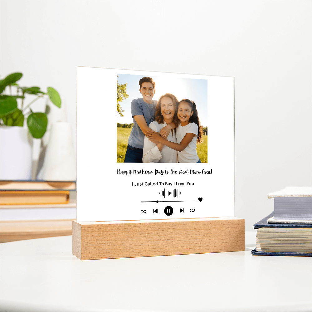 Personalized Mother's Day Acrylic Song Plaque with Photo & Custom Message, Gift for Mom, Gift for Her, Mother's Dy Gift