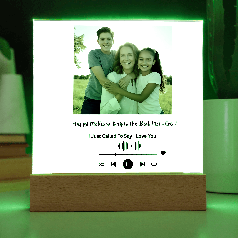 Personalized Mother's Day Acrylic Song Plaque with Photo & Custom Message, Gift for Mom, Gift for Her, Mother's Dy Gift