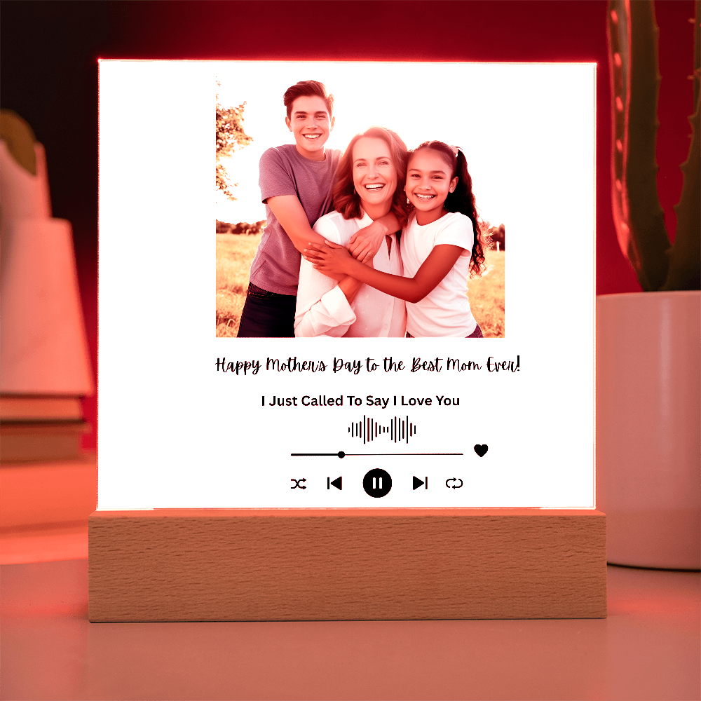 Personalized Mother's Day Acrylic Song Plaque with Photo & Custom Message, Gift for Mom, Gift for Her, Mother's Dy Gift