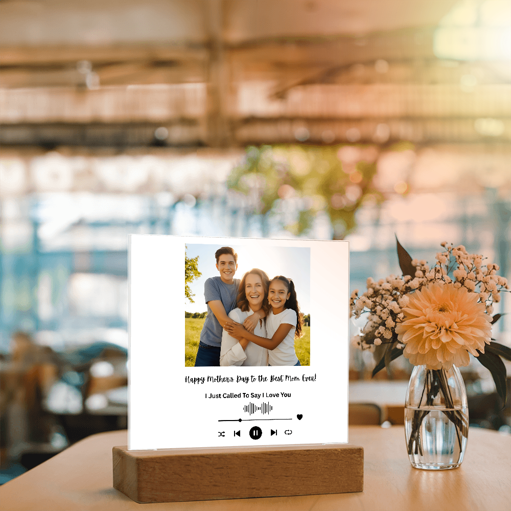 Personalized Mother's Day Acrylic Song Plaque with Photo & Custom Message, Gift for Mom, Gift for Her, Mother's Dy Gift