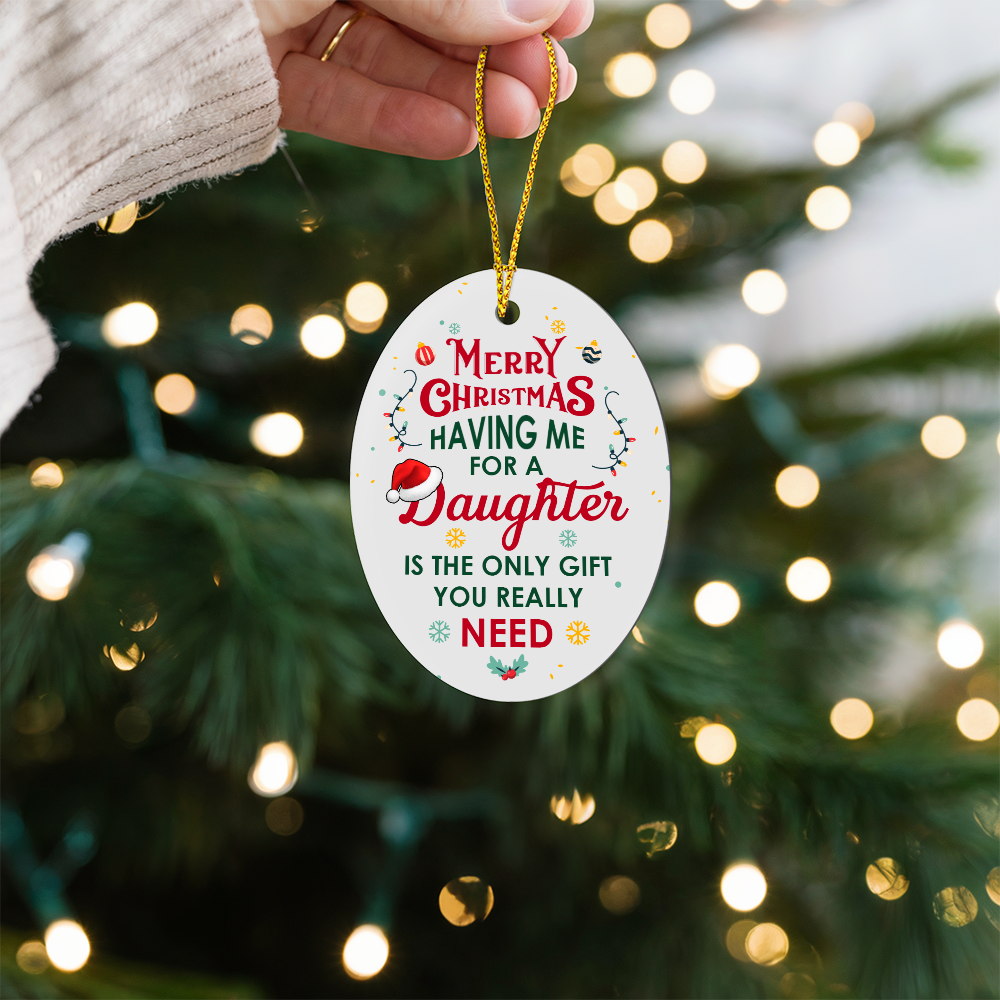 Funny Christmas Ornament for Parents from Daughter