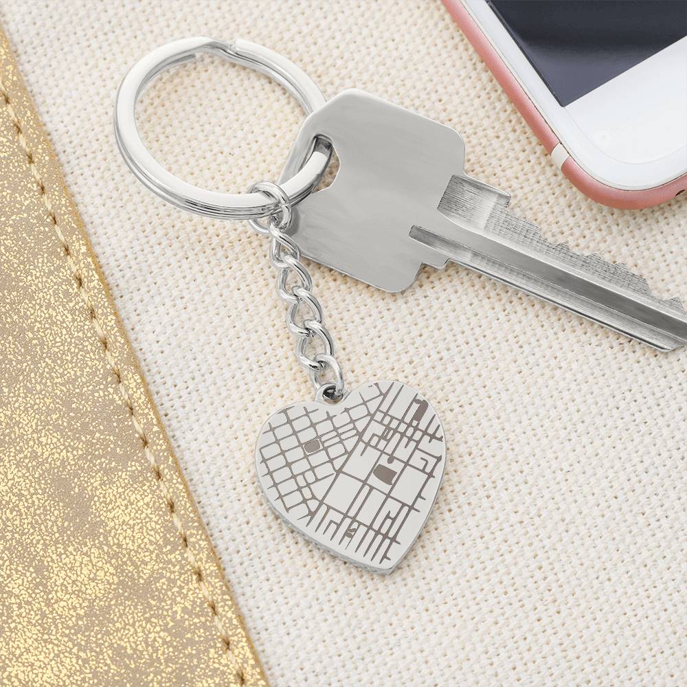 Engraved Map Keychain