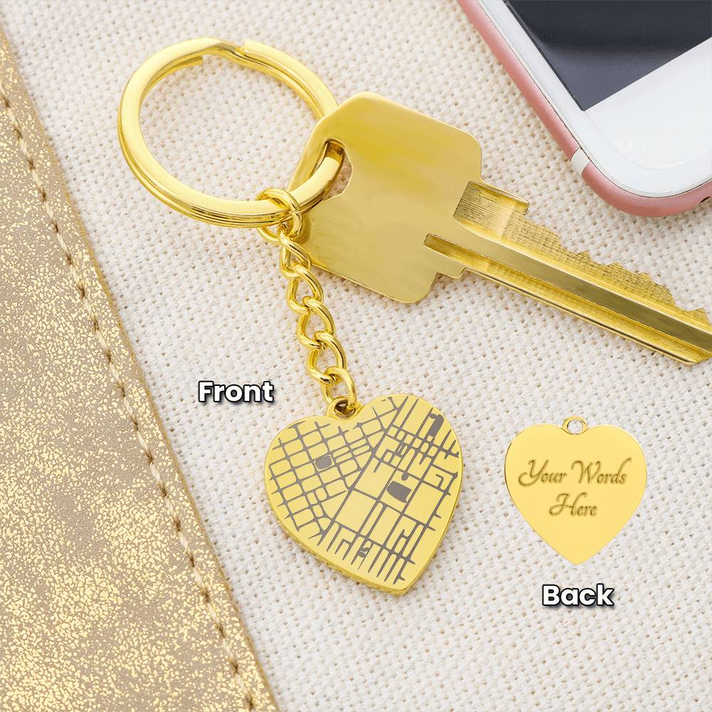 Engraved Map Keychain