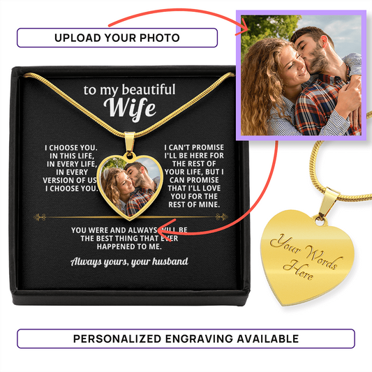 Personalized Photo Necklace for Wife