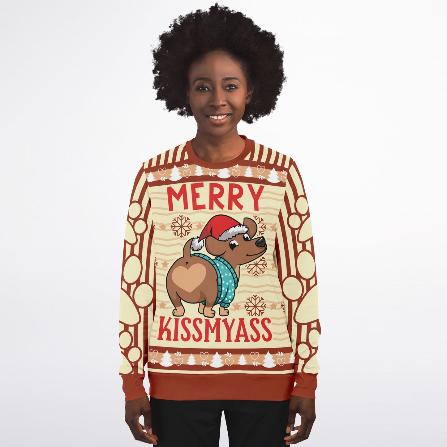 Merry Kissmyass Funny Holiday Sweatshirt