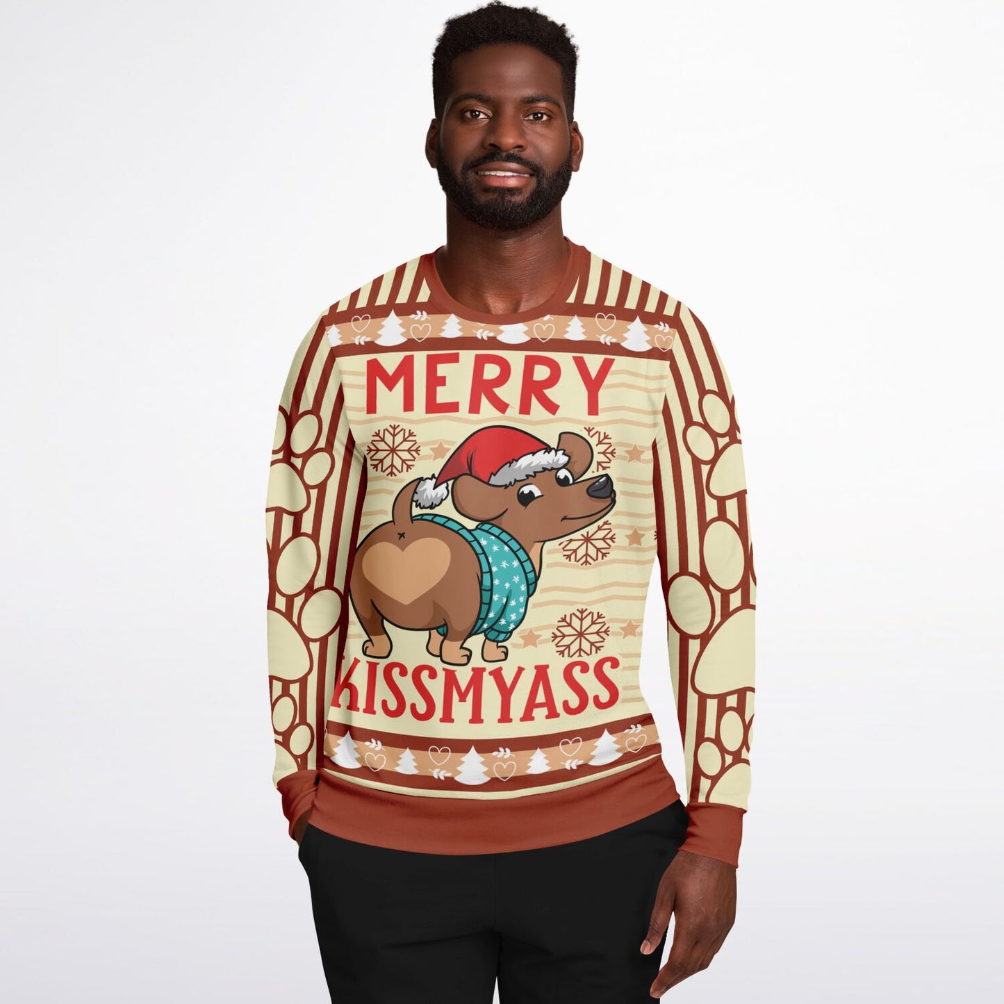 Merry Kissmyass Funny Holiday Sweatshirt