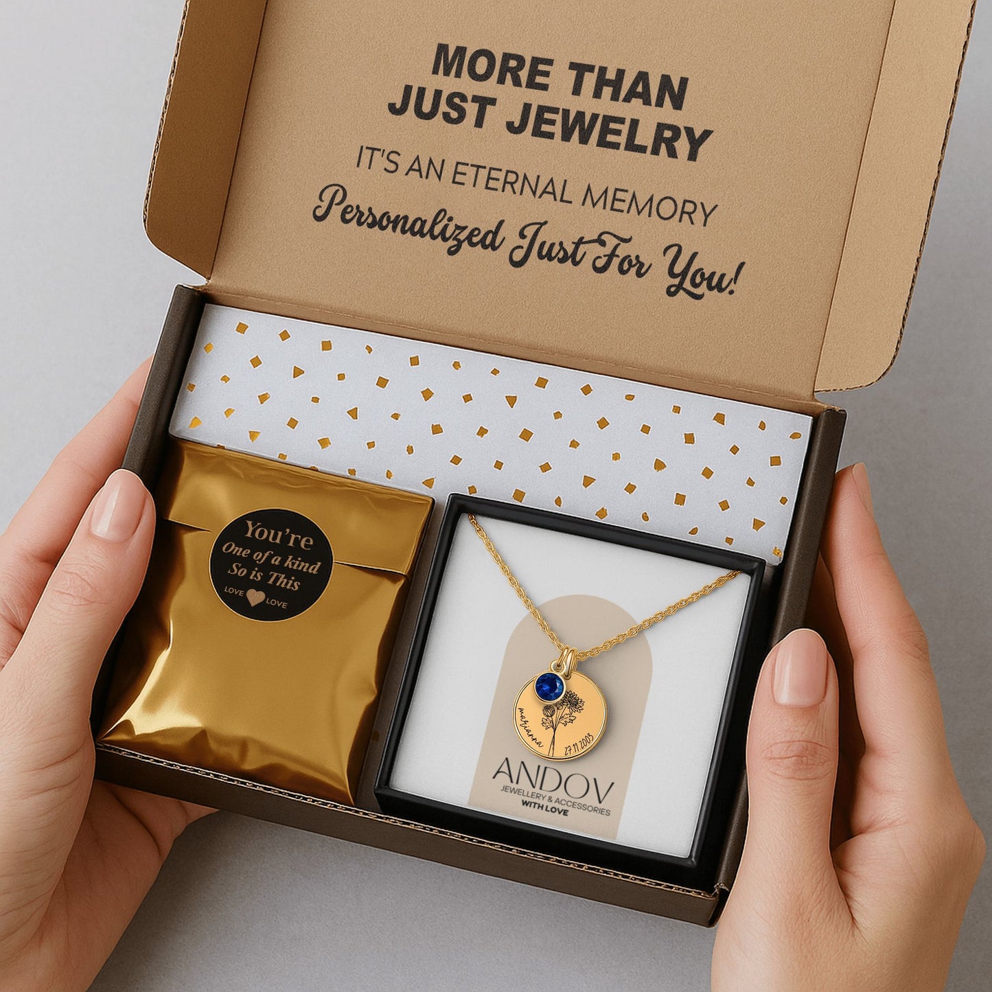 Personalized Birth Flower Necklace – Custom Name Pendant with Birth Month Flower – Meaningful Gift for Mom, Daughter, Wife, or Best Friend