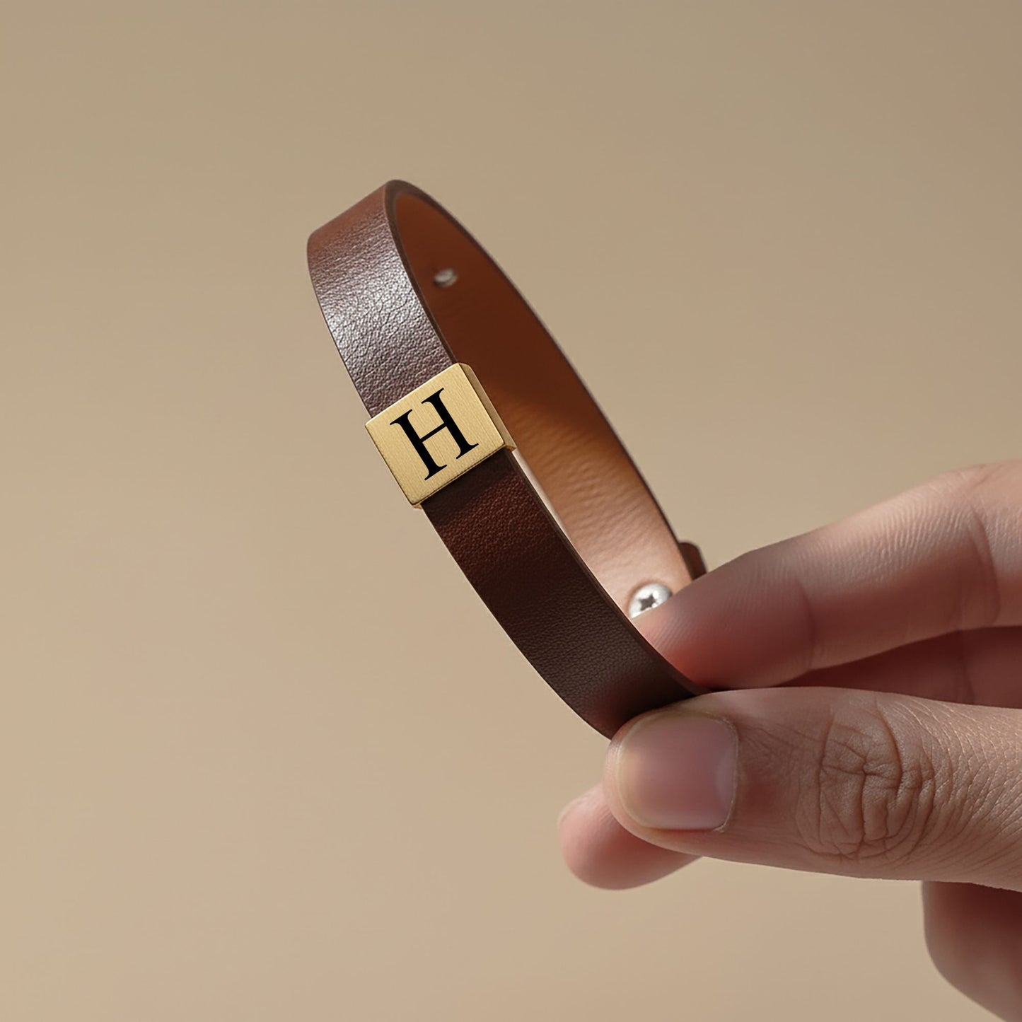 Personalized Men's Leather Bracelet – Custom Anniversary & Valentine’s Gift