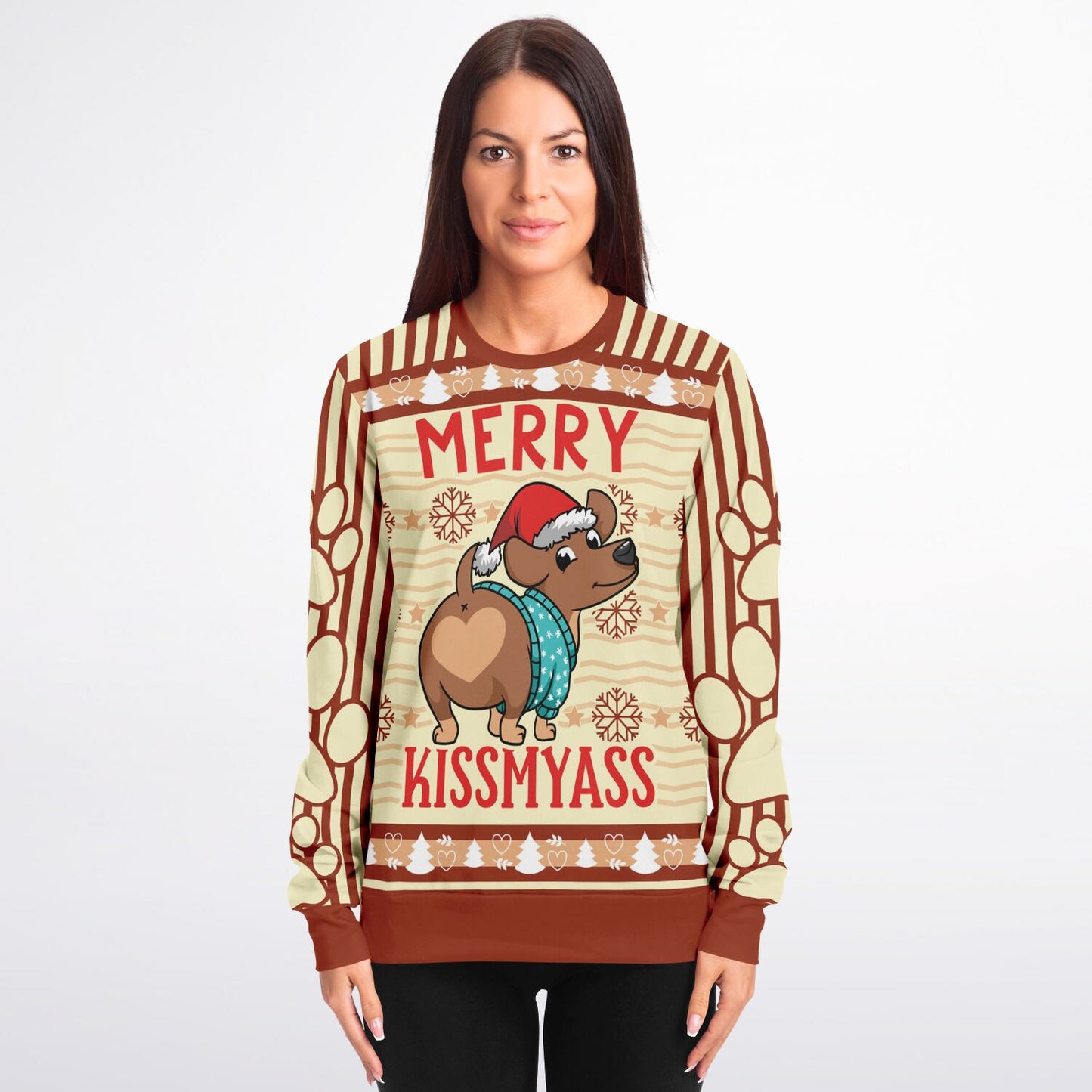 Merry Kissmyass Funny Holiday Sweatshirt